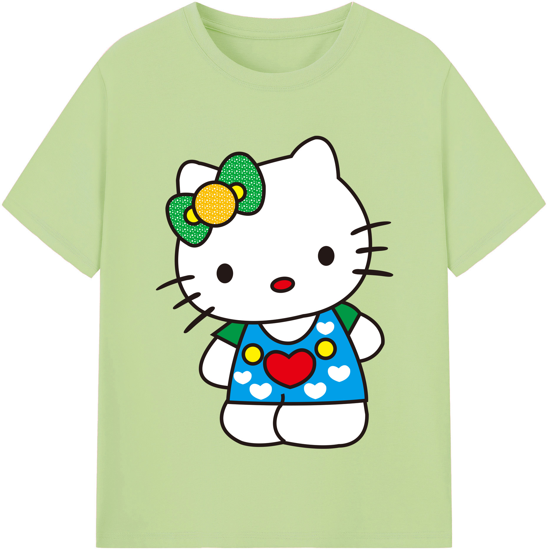 （画像用） Hello Kitty ハローキティ 綿100％半袖Tシャツ（フロントプリント）